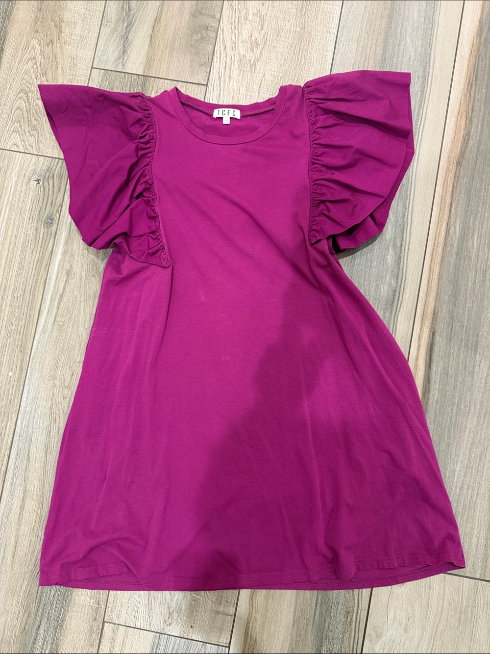 TCEC Flutter Sleeve Dress - Magenta